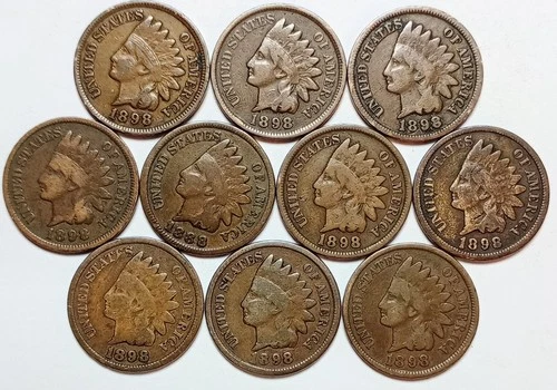 *10*1898 GOODor BETTER Indian Head Cent 10 1898 Indian Cent $FREE SHIPPING #535A