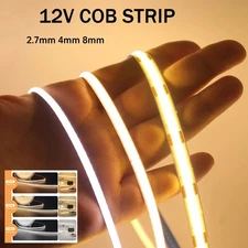 12V 24V 16.4ft COB 480leds/m LED Flexible Strip light Tape Lights Bar Room DIY