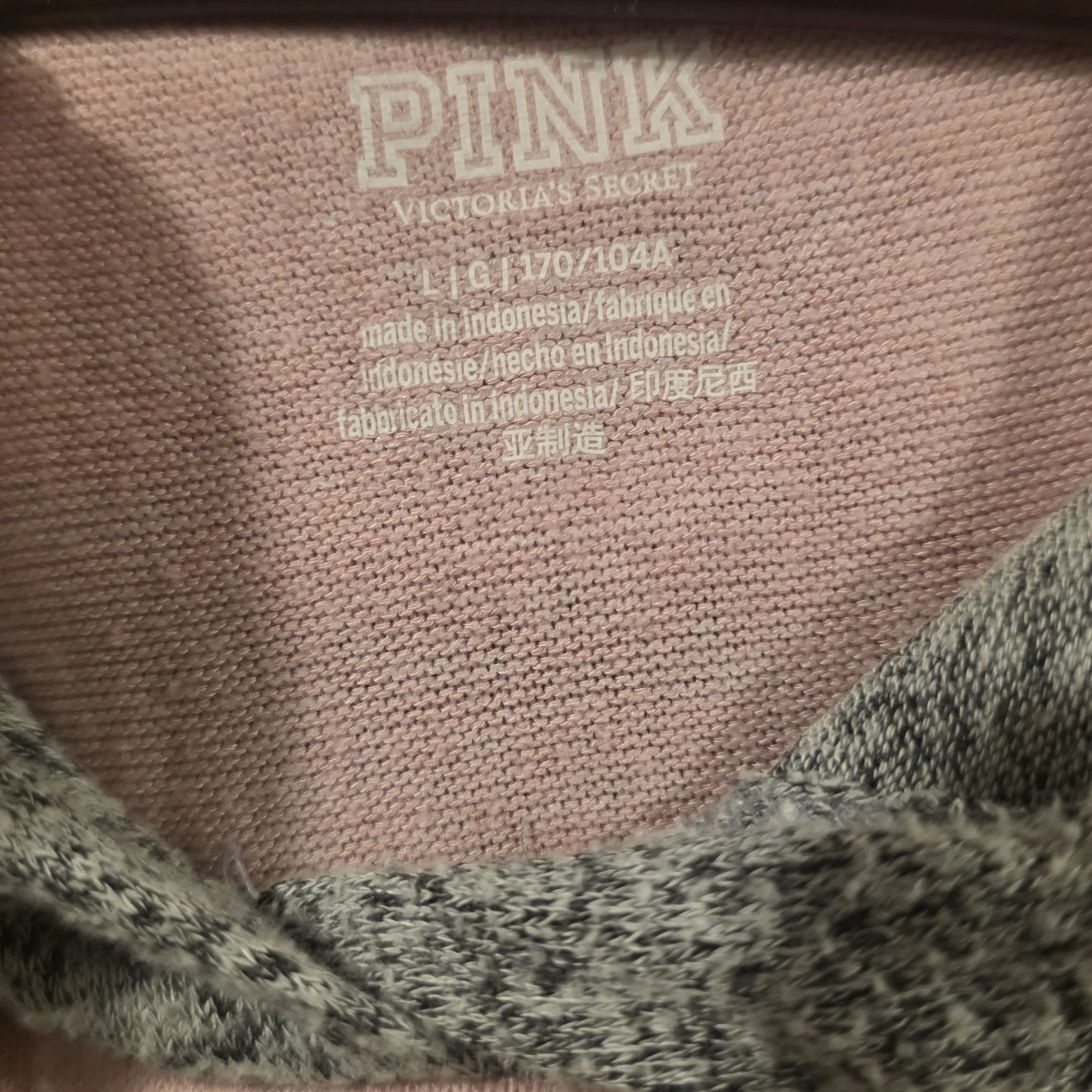 UNDERCOVER Victoria Secret ROSA grande accogliente pullover felpa con cappuccio rosa grigio logo