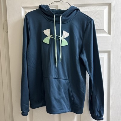 Under Armour Women's Pullover Hoodie Teal Medium MD/M Semi Fitted