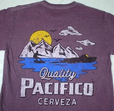 RIPPLE PACIFICO CERVEZA Purple Surfing Graphic T-SHIRT Men's S M