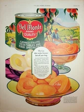 Original 1921 Vintage print Ad: Del-Monte Brand Quality Canned Fruits & Vegies