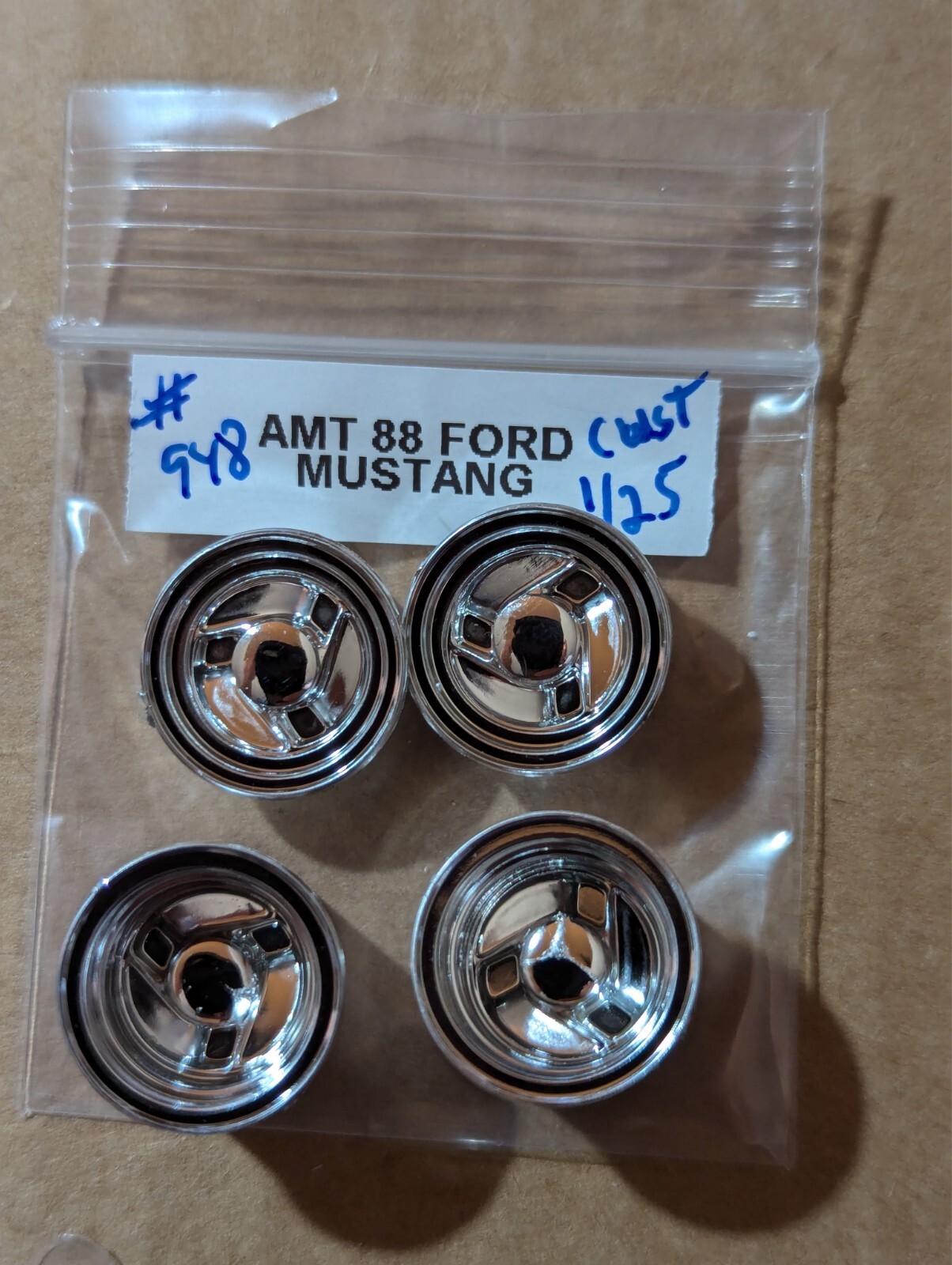 AMT 88 FORD MUSTANG CUSTOM WHEELS NEW!!! 1/25 #948-image