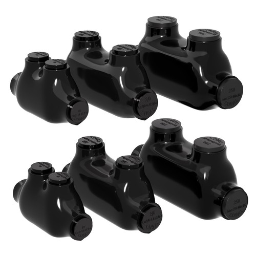6 Pack 2 Port Inline Splice Connector Aluminum Wire Connectors Slotted ...