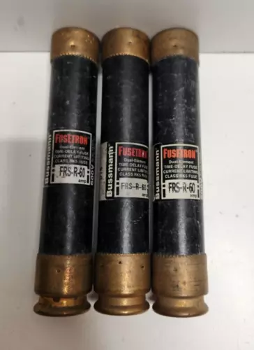 LOT OF 3 GUARANTEED GOOD! BUSSMANN FUSETRON 60A 600V RK5 FUSES FRS-R-60