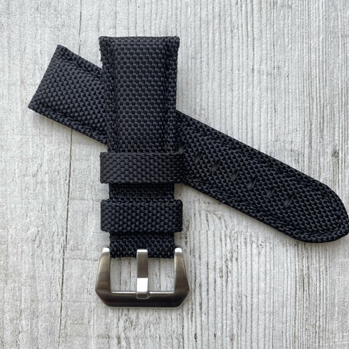 Nero Nylon Tela Pelle Cinturino per Orologio Per 22/24/26mm Panerai Pam  Orologi | eBay