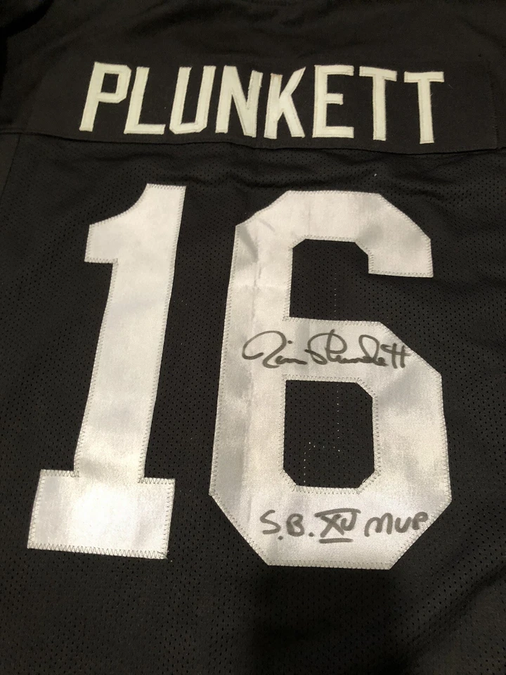 Jim Plunkett Oakland Signed Gray Football Jersey SB XV MVP Inscribed JSA - Image 2 of 4