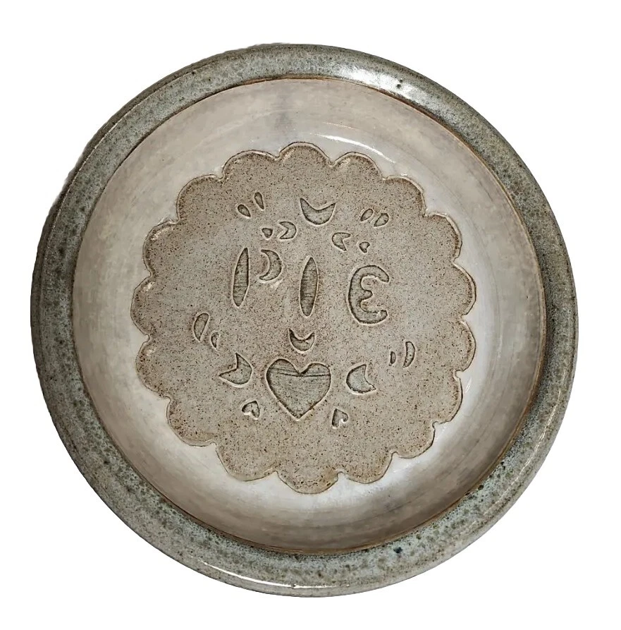 Clay City Pottery Stoneware Pie Heart Plate Deep Dish Signed