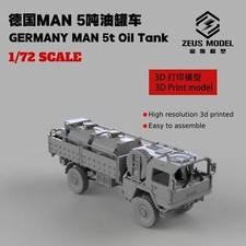 3D Printed 1/72/87/144 Germany MAN 5t Oil Tank Truck Unpainted Model Kit