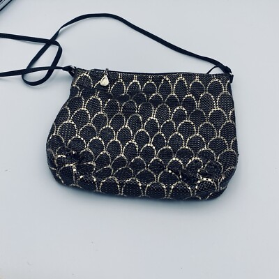 Whiting And Davis Gold Brown Scalloped Mesh Shoulder Bag