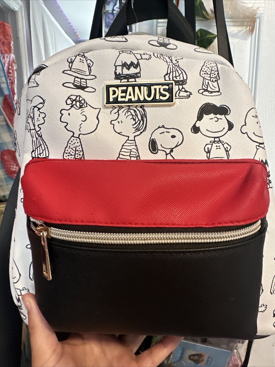 New Mini Backpack Peanuts Characters Red Black White Charlie  display picture 1