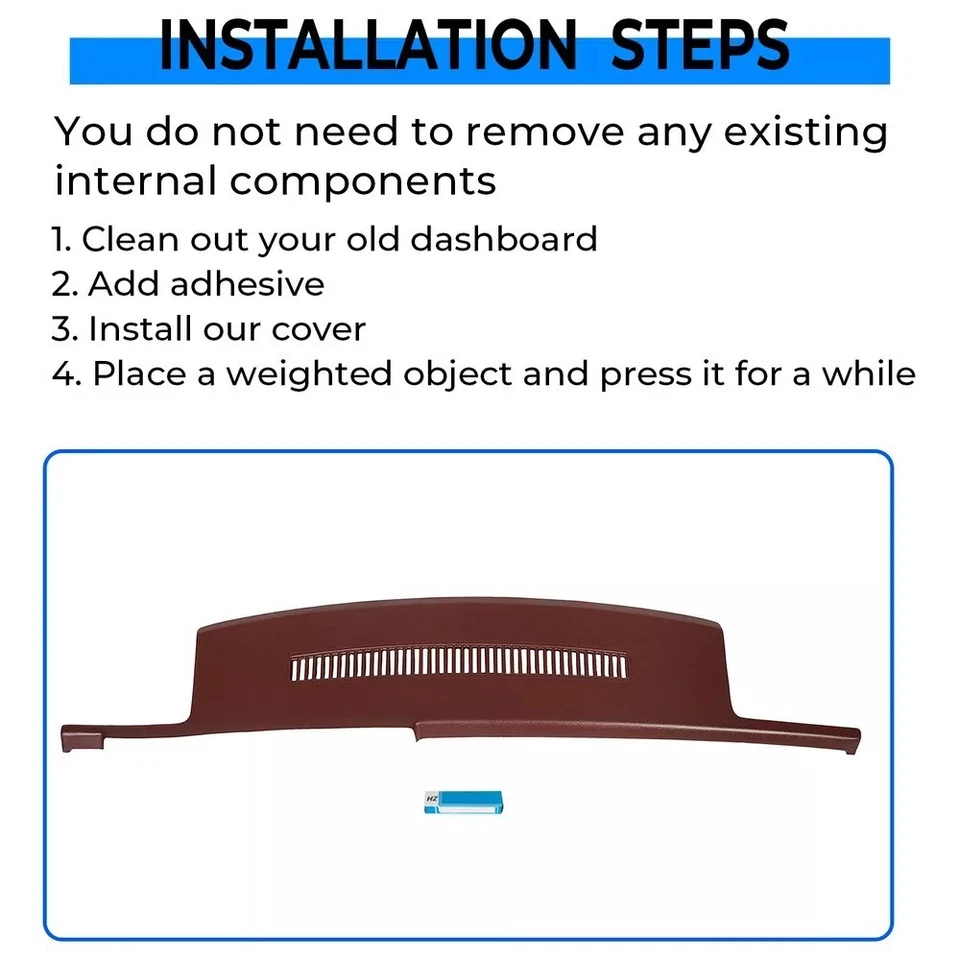 Tapa de tablero granate para camioneta Chevy GMC Blazer Suburban 88-94 Foto 4 de 4