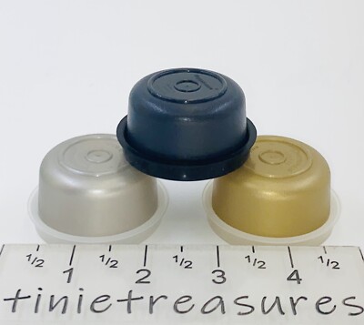 Tupperware Smidget(1oz) Set Of 3 Black Silver gold New Tinietreasures
