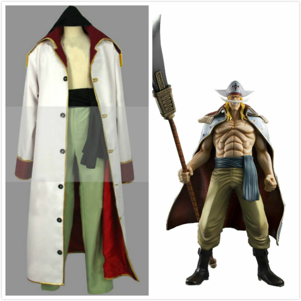 Anime ONE PIECE Whitebeard Edward Newgate Weapon Bisento Cosplay Replica  Prop PVC+Wood Halloween Christmas Cosplay Props