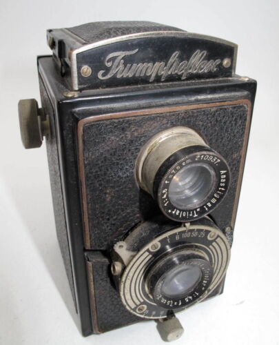 *VINTAGE* 1930's TRUMPFREFLEX TLR 120 FILM CAMERA TRIOLAR 75MM f4.5 LENS-WORKING - Picture 1 of 12