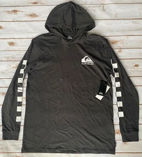 QUIKSILVER ORIGINALS QUIK CHECK HOODIE BLACK MENS MEDIUM HOODIE FIT NEW WITH TAG
