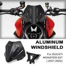 Motorcycle For DUCATI MONSTER 937 Plus 2021- 2022 Windshield Windscreen Aluminum