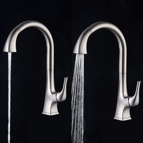 Ultra Faucet Pull-Down Sprayer Kitchen Faucet 16.3" Single-Handle Brushed Nickel - Picture 3 of 5