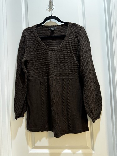 Style & Co. Maglione Marrone Grande Maglia Cavo Casual Da Ascella19” Lunghezza29” - Foto 4 di 5