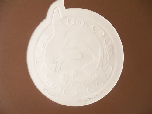"Whale" Embossed Etching Print by Arlene Jo Mickelson Pacific Northwest Art - Picture 2 of 7