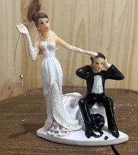 Poly Resin Wedding Cake Topper Funny Couple Figurine Decoration Gift