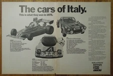 1975 FERRARI LANCIA FIAT The Cars of Italy 2 Page Magazine Ad
