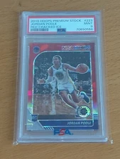 2019-20 nba hoops premium stock jordan poole Red Cracked Ice PSA 9