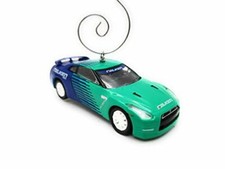 2015 Nissan GT-R Race Car Custom Christmas Ornament 1:64 Diecast Green Blue
