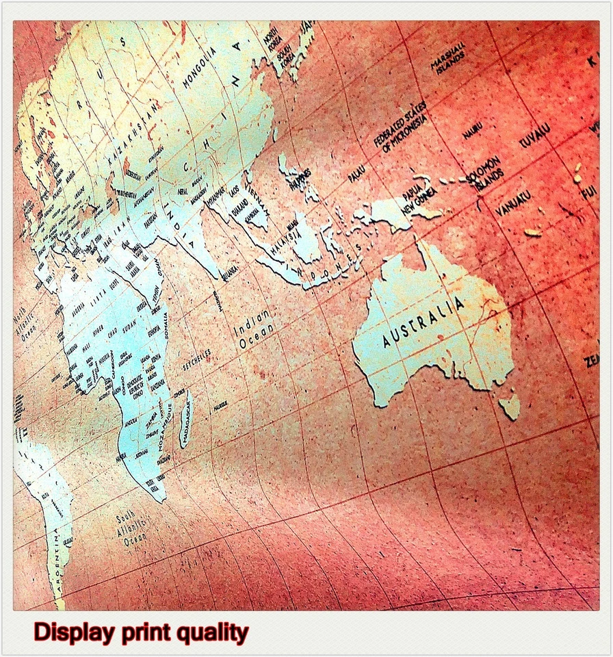 Globe Geographic Political HD World Map Canvas Poster Education Art Unframed 119 - Image 4 of 4