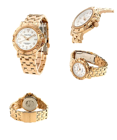 New NAUTICA NST 800 Women's Watch Rose Gold Tone Stainless Steel 36mm NAD18528L - image 2 of 3