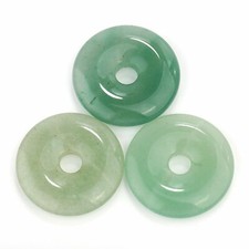 Natural Green Aventurine Donut Circle Pendant Size 40mm 50mm Sold Per Piece