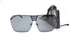 SMNY by Steve Madden Black Geometric Shield Sunglasses w Case 100 UV 53525SMN009