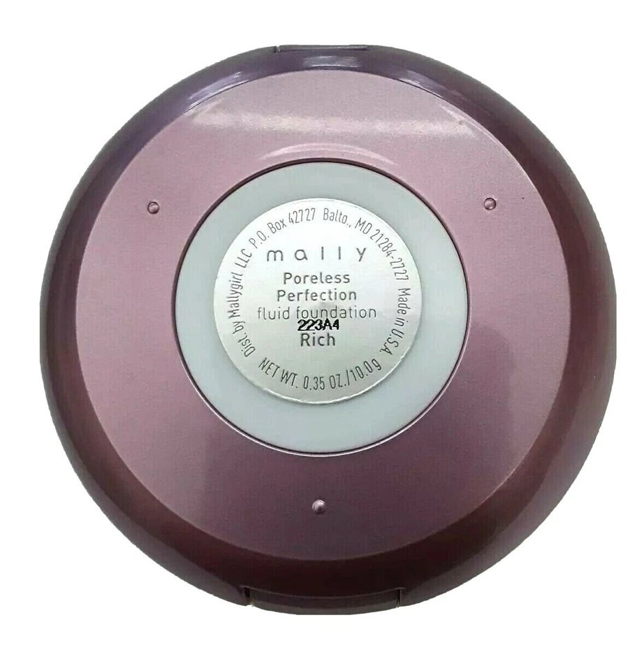 Mally Poreless Perfection Fluid Foundation Face Makeup Compact .35 oz Rich - Image 2 of 2