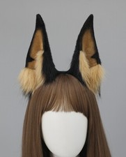 Women Dobermann Ear Plush Headdress Cosplay Dog Ear Props Simulation Animal Ear