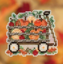 Cross Stitch Kit ~ Mill Hill 2019 Autumn Collection Harvest Wagon #MH18-1924