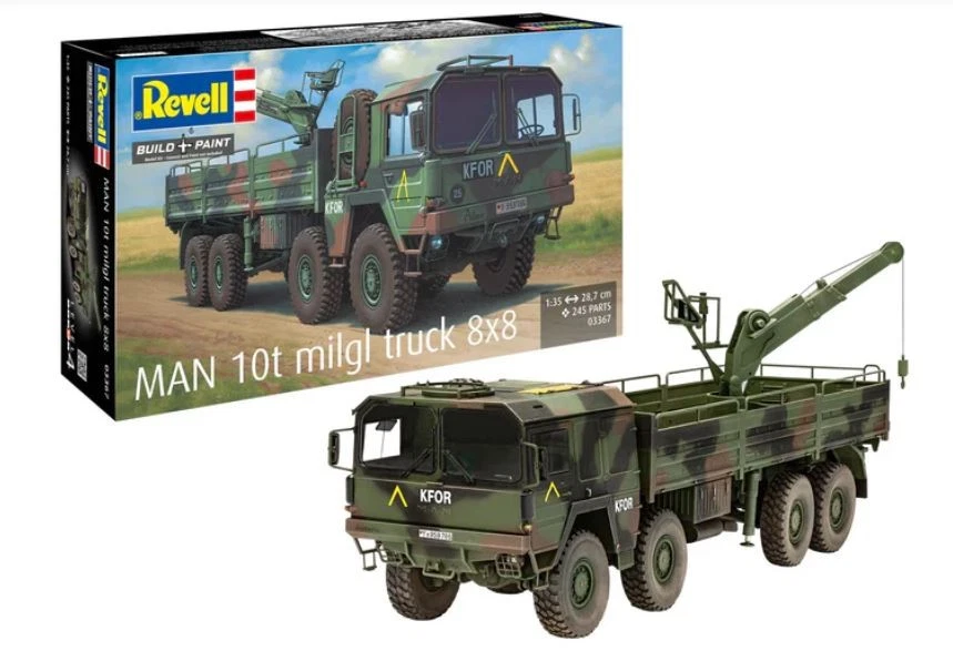 KIT MODELLINO CAMION MILITARE STATICO REVELL MAN 10T TRUCK 8X8 SCALA 1/35 - Immagine 4 di 4
