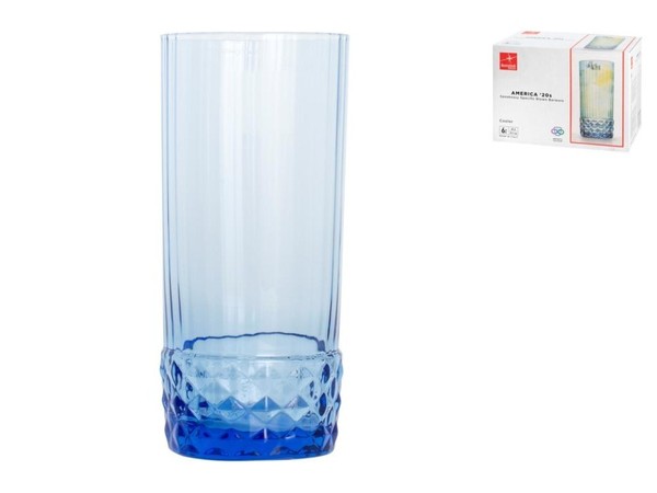 Packung Mit 6 GläSern Aus Glas Modell America ’20 Cooler In Blau-image