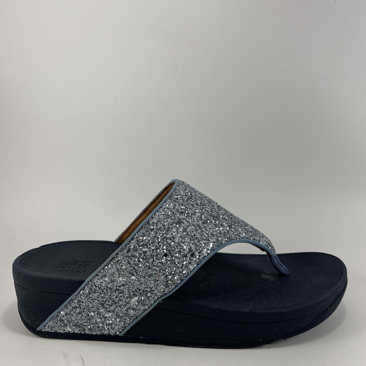 FitFlop Lulu Metallic Silver Glitterball Toe-Post Sandal Womens Size 7 Flip  Flop | eBay
