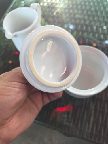 Corelle White Sugar w/lid & Creamer, Gravy Boat Underplate Coordinates Set MINT! - Picture 7 of 8