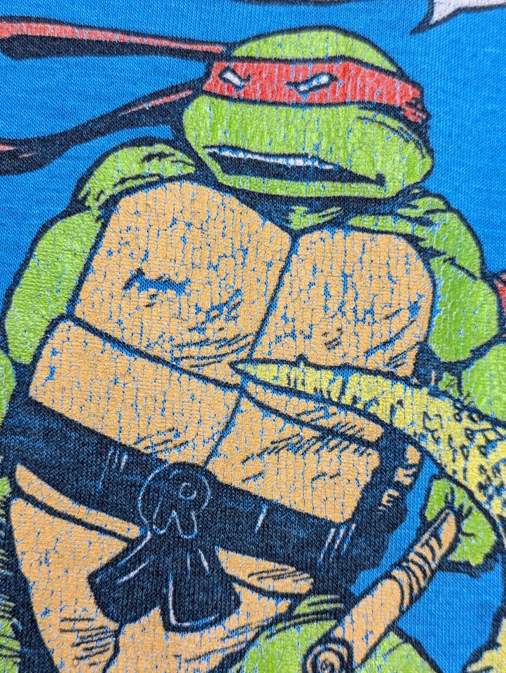 VTG Teenage Mutant Ninja Turtles 1990 TMNT Leatherhead Wormser Kids 8/10 Shirt - Image 4 of 4