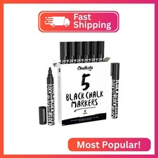 Chalkola Black Chalk Markers - Liquid Dry Erase Marker Pens for Bistro, Chalkboa