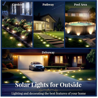 #ad #ad Easy Installation Solar Driveway Lights 12 Pack $52.79