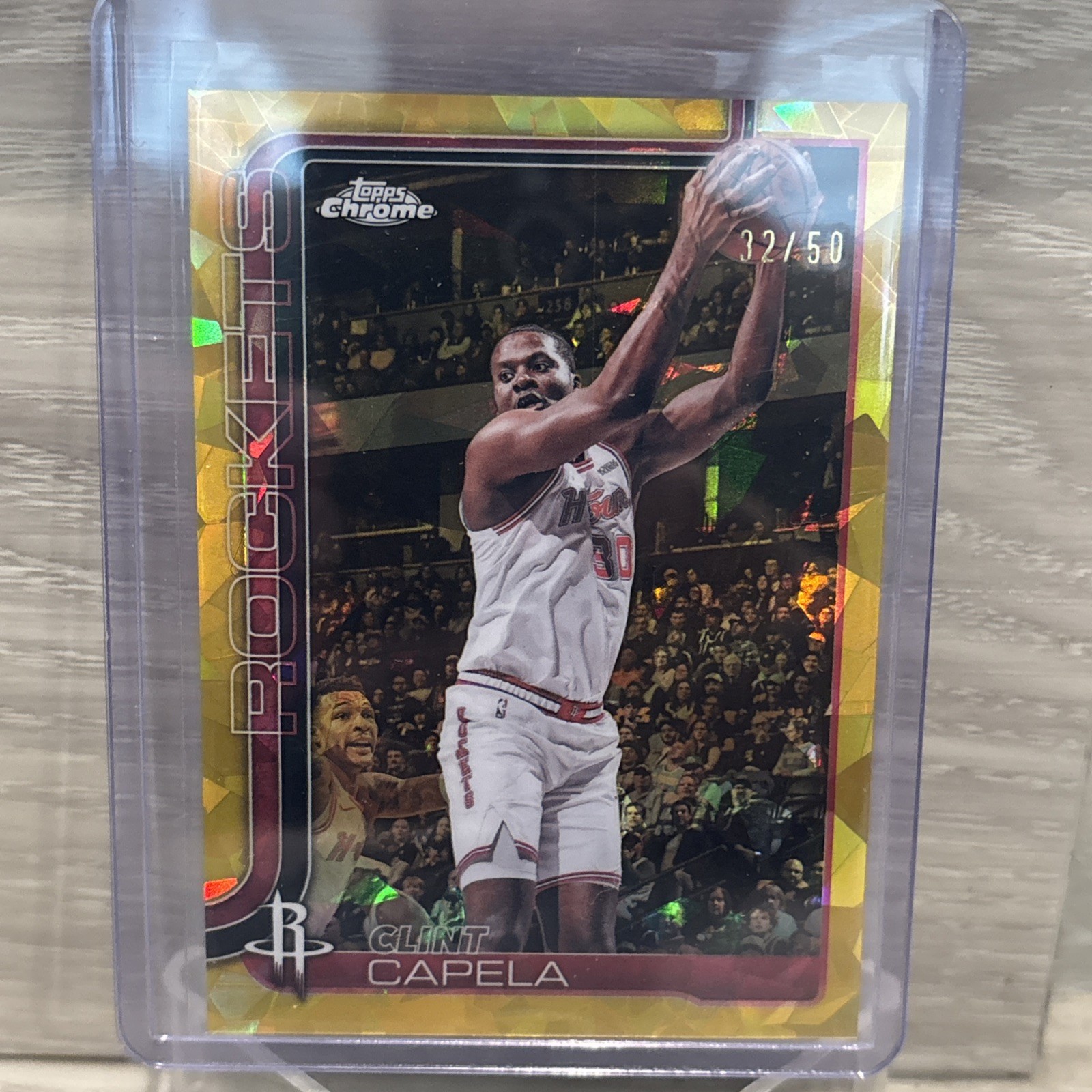 2025-26 Topps Chrome Update Sapphire #94 Clint Capela Gold Refractor #/50
