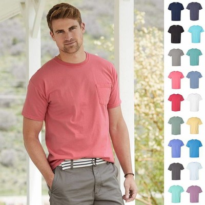 GDH150 Hanes Unisex Comfort Wash Garment Dyed Short Sleeve Pocket Tee