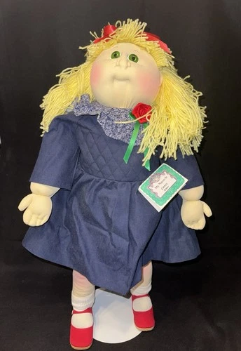 Cabbage Patch Kids Cami Doll Blonde Hair Blue Dress Cloth Soft Body Red Shoes