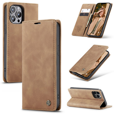 Luxury Magnetic Leather Men's Card Holder Flip Wallet Phone Case For Cell Phones