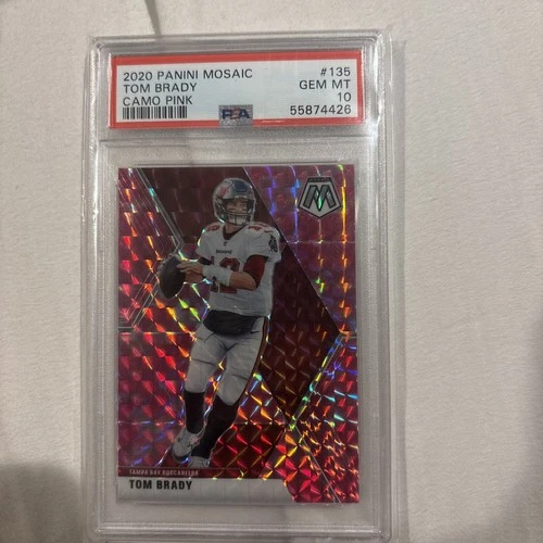 2020 Panini Mosaic - Tom Brady #135 Camo Pink Mosaic PSA 10