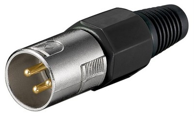 3 pol XLR Stecker Männlich Audio Mikrofon Vergoldete Kontakte Mic Schraubgehäuse