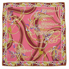 EMILIO PUCCI Large Silk Scarf Geometric Pink 87x85cm
