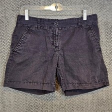 Ann Taylor LOFT Womens Navy Blue Cotton Chino Shorts Size 2 Mid Rise Casual